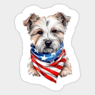 Patriotic Dog, 4th of July Design Sticker